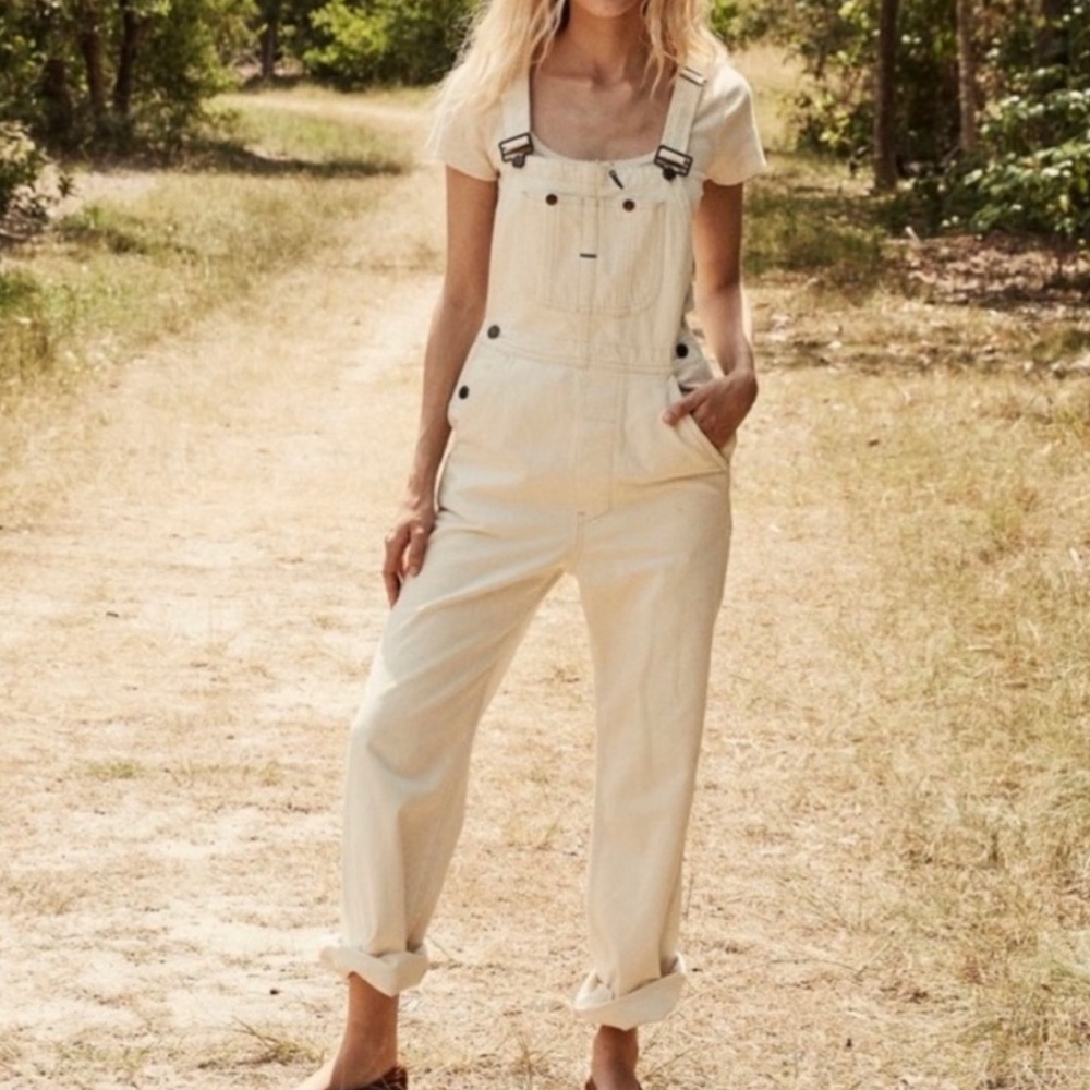 DOEN Myrtle Overalls in Oatmilk Size 26